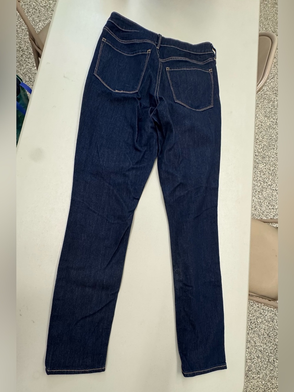 Old Navy Wow Navy Blue Denim Super Skinny Women's High Rise 12 Tall Long Jeans